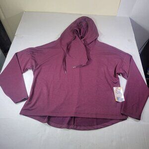 Avia Womens Purple Long Sleeve Hooded Pullover Lightweight Top Size L (12-14)